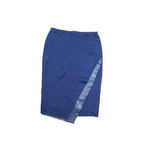 Bailey 44 Size XS Navy Blue Faux Leather STRETCH Knit Skirt